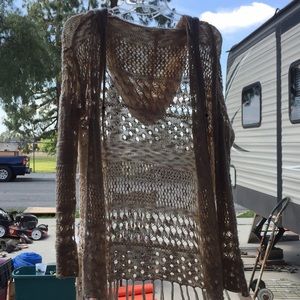 Tan cardigan bohemian style